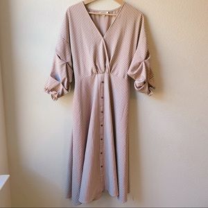 Purple Striped Midi Dress 🌿